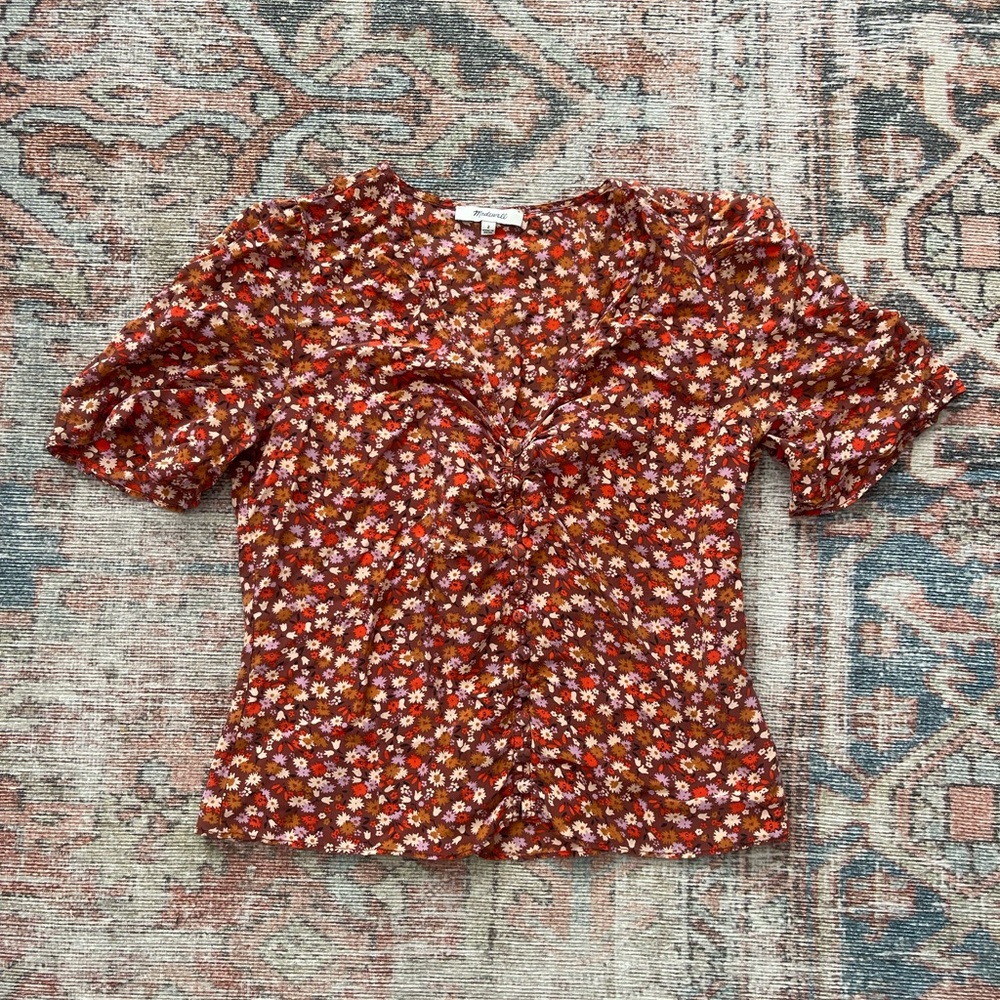 Madewell Rust Floral Blouse